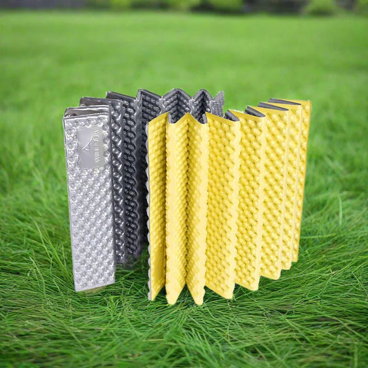 Matelas Camping - PortableCampingMat™ - Jaune - arrêt plein air