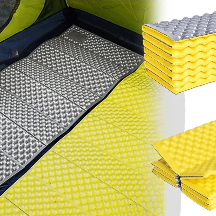 Matelas Camping - PortableCampingMat™ - Jaune - arrêt plein air