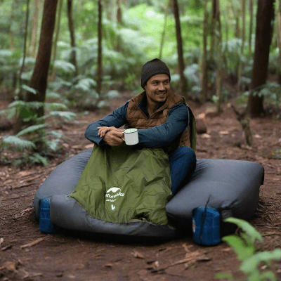 Sac de Couchage - CampingSleepingBag™ - Vert - arrêt plein air